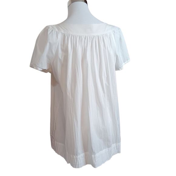 NEW CHARTER CLUB Artsy Beaded Blouse Peasant Top M Cotton Boho Fresh Breathable - Picture 4 of 11